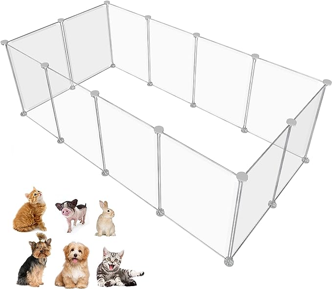 HOMICKER Pet Playpen Portable Small Animals Playpen, Pet Fence Yard Fence for Guinea Pigs, Bunny, Ferrets, Mice, Hamsters, Hedgehogs, Puppies, Turtles
