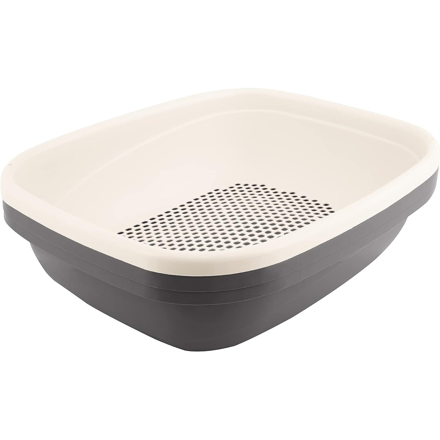 Amazon Basics Sifting Scoop-Free Easy-to-Clean Cat Litter Box, Large, Gray