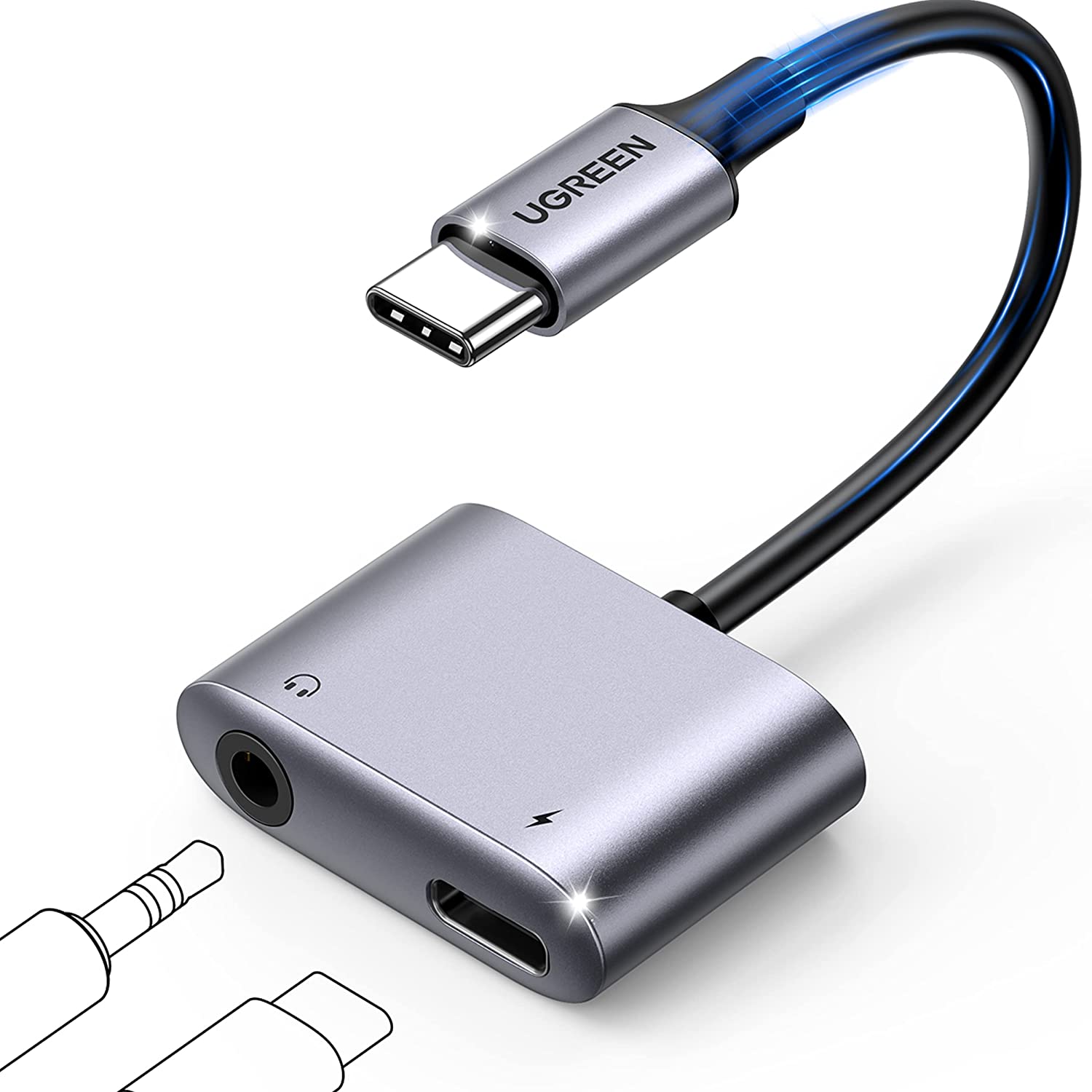 UGREEN USB C to 3.5mm Headphone and Charger Adapter