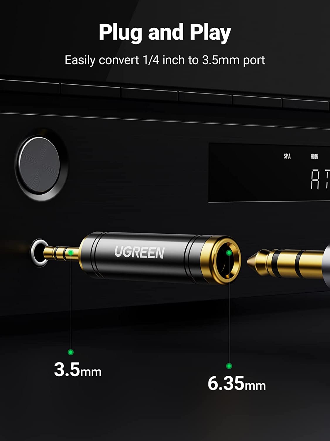 UGREEN Female Audio Jack Plug Converter