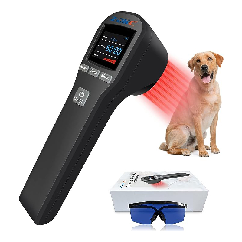 ZJKC Cold Laser Therapy Device for Muscle & Joint, 4x808nm+16x650nm, Pain Relief, Accelerate Healing, Home Light Therapy for Dogs, Cats, Horses and Animals(Black)