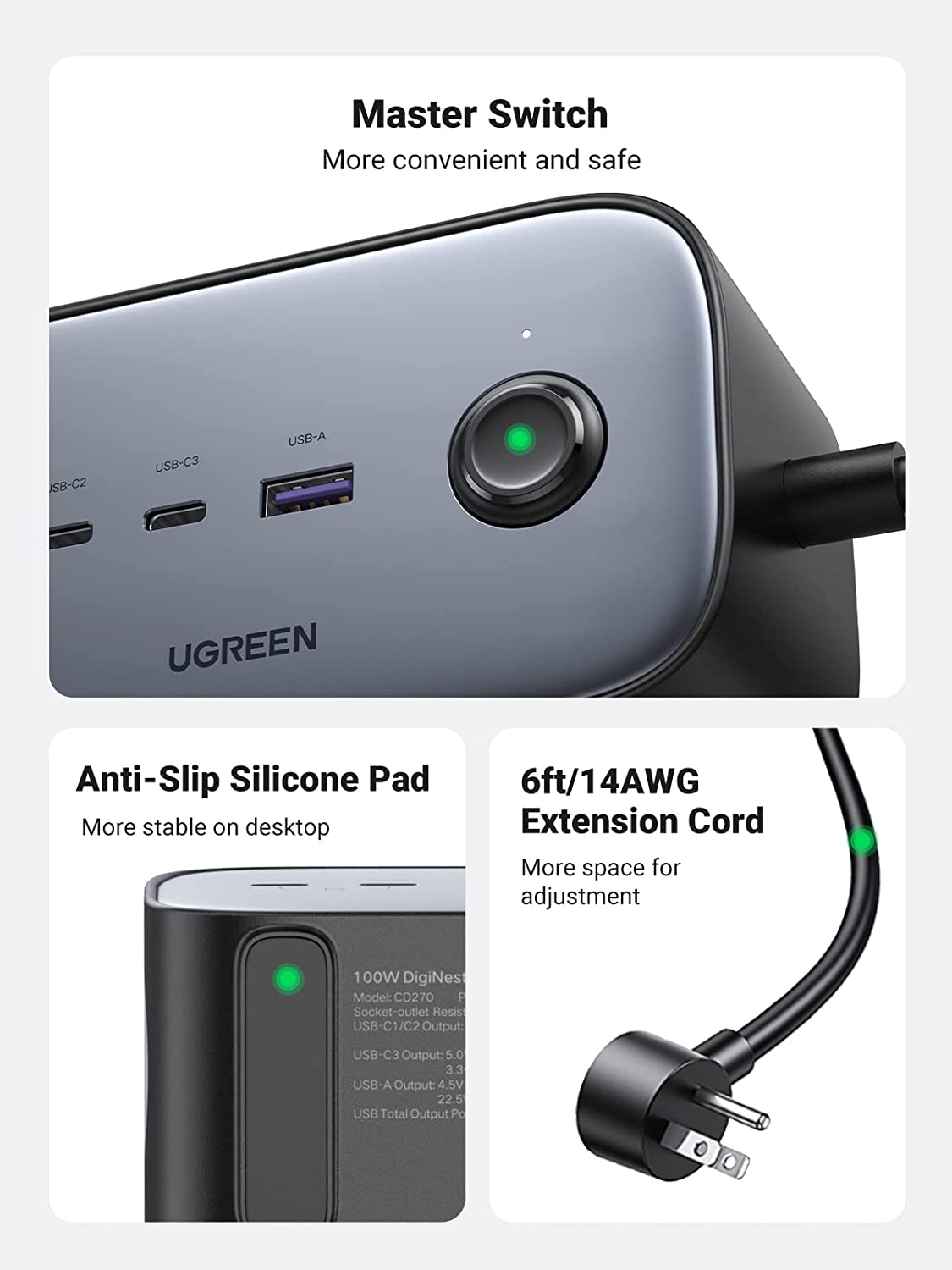 UGREEN 100W USB C Charging Station