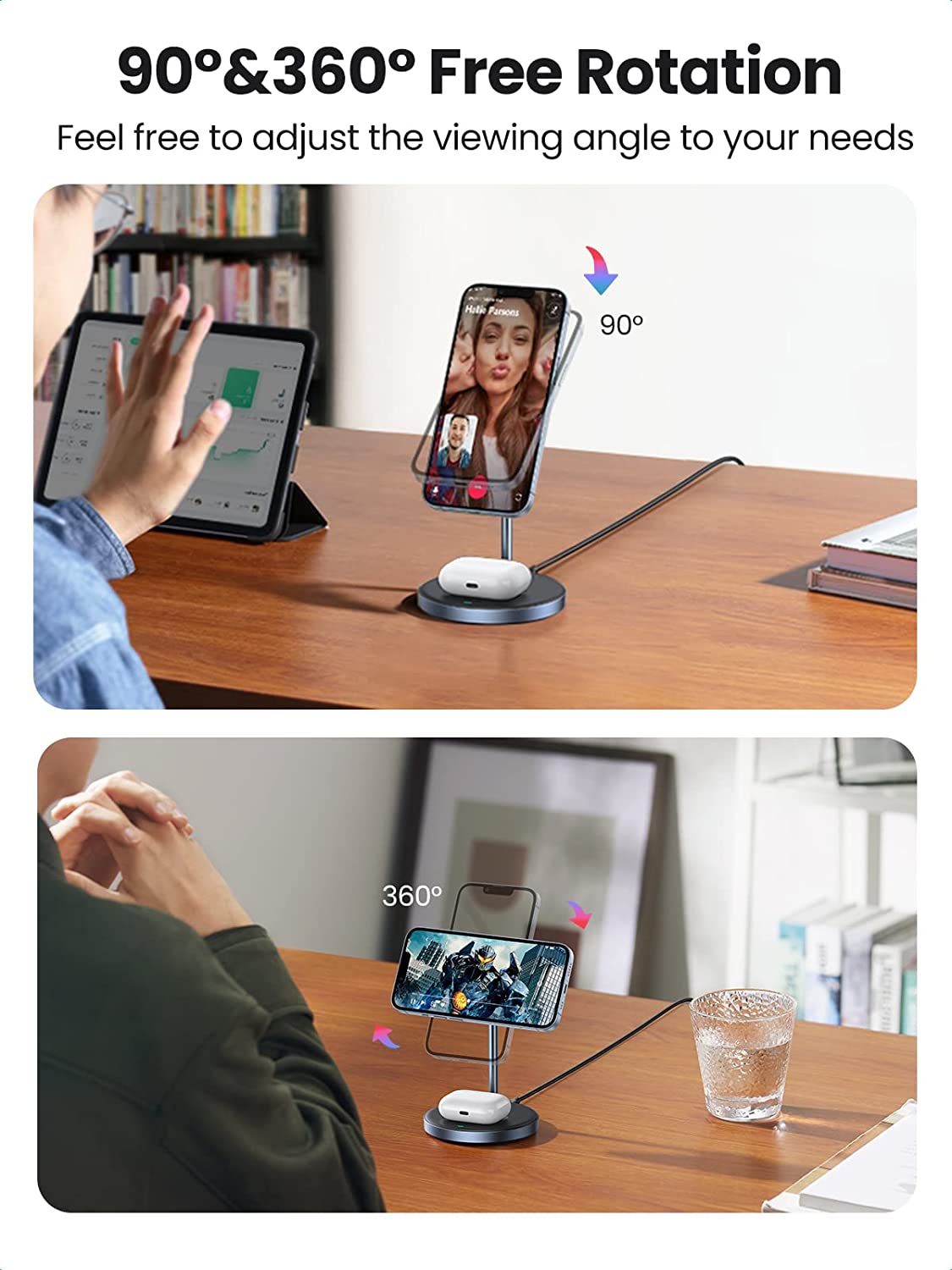 UGREEN 2-in-1 Magnetic Wireless Charging Station