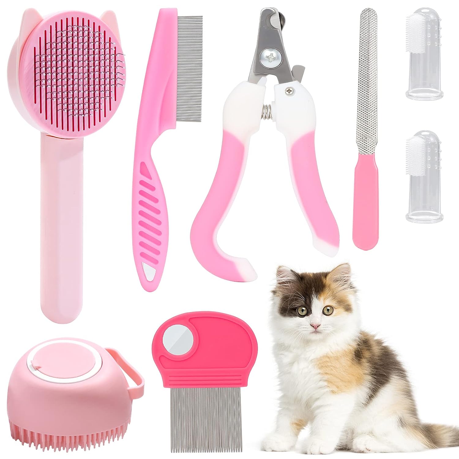VCZONE 8 Pcs Cat Brush Grooming Kits
