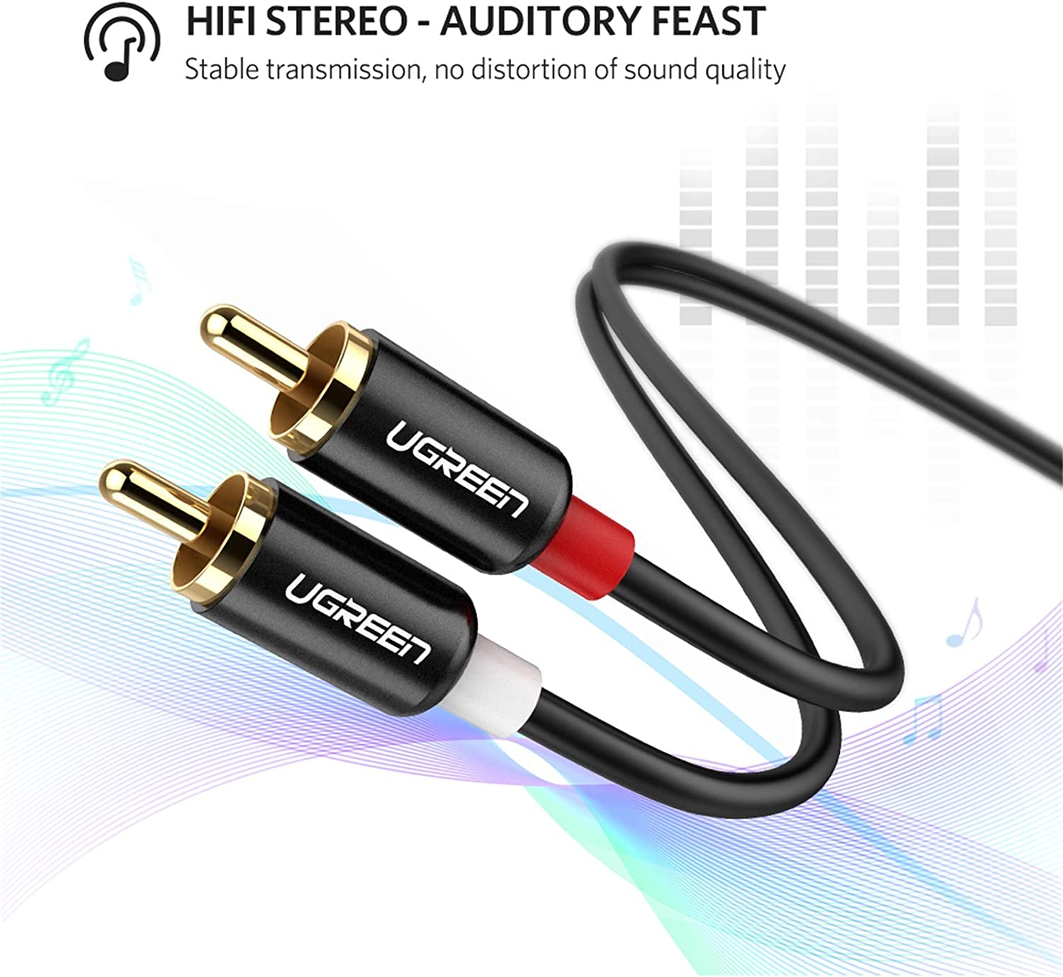 UGREEN RCA Cable 2RCA Male to 2RCA Male Stereo Audio Cable