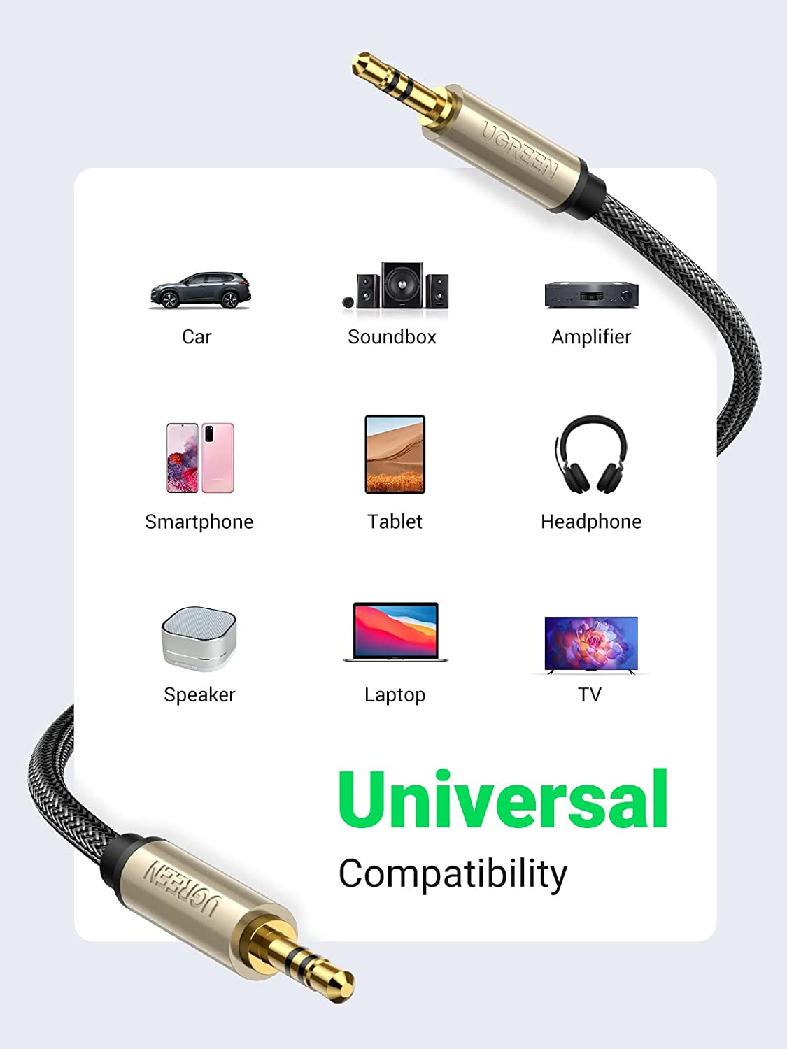UGREEN 3.5mm Audio Cable Hi-Fi Stereo
