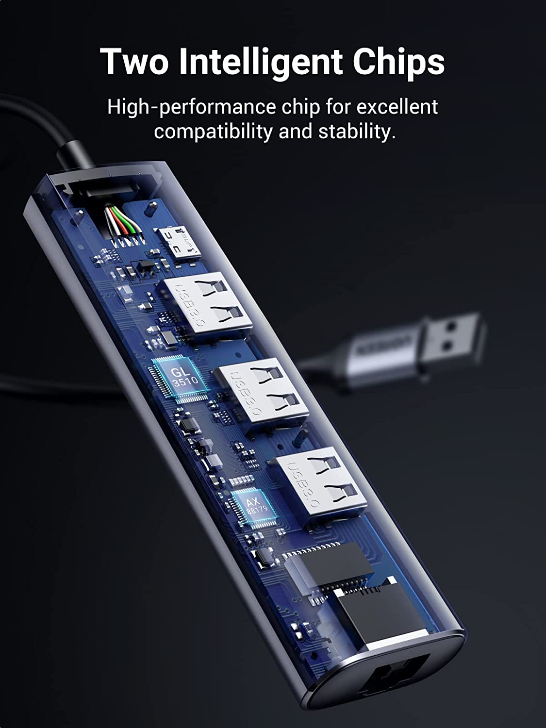 UGREEN USB 3.0 Ethernet Adapter Hub