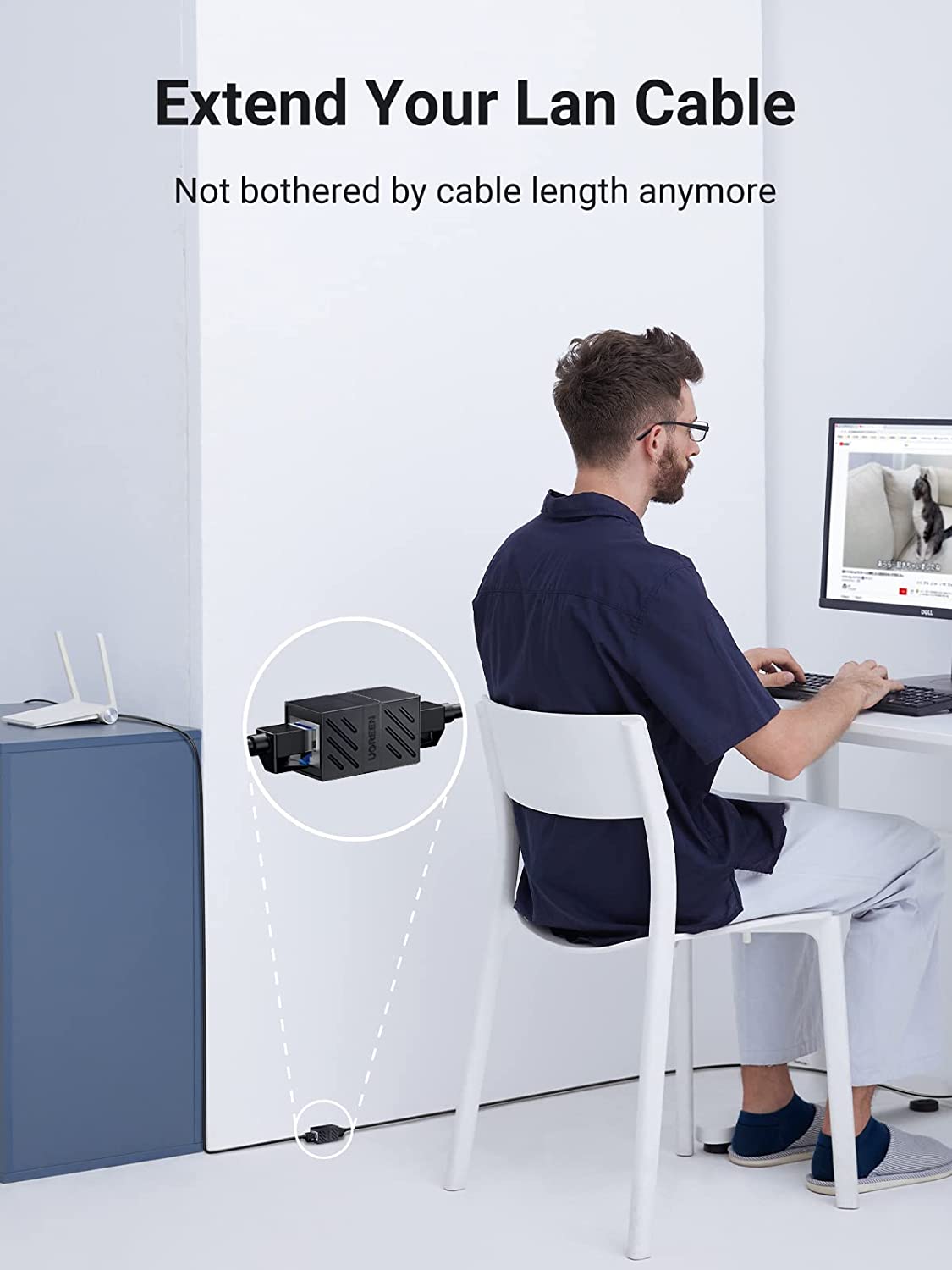 UGREEN RJ45 Coupler Ethernet Extender 1000Mbps