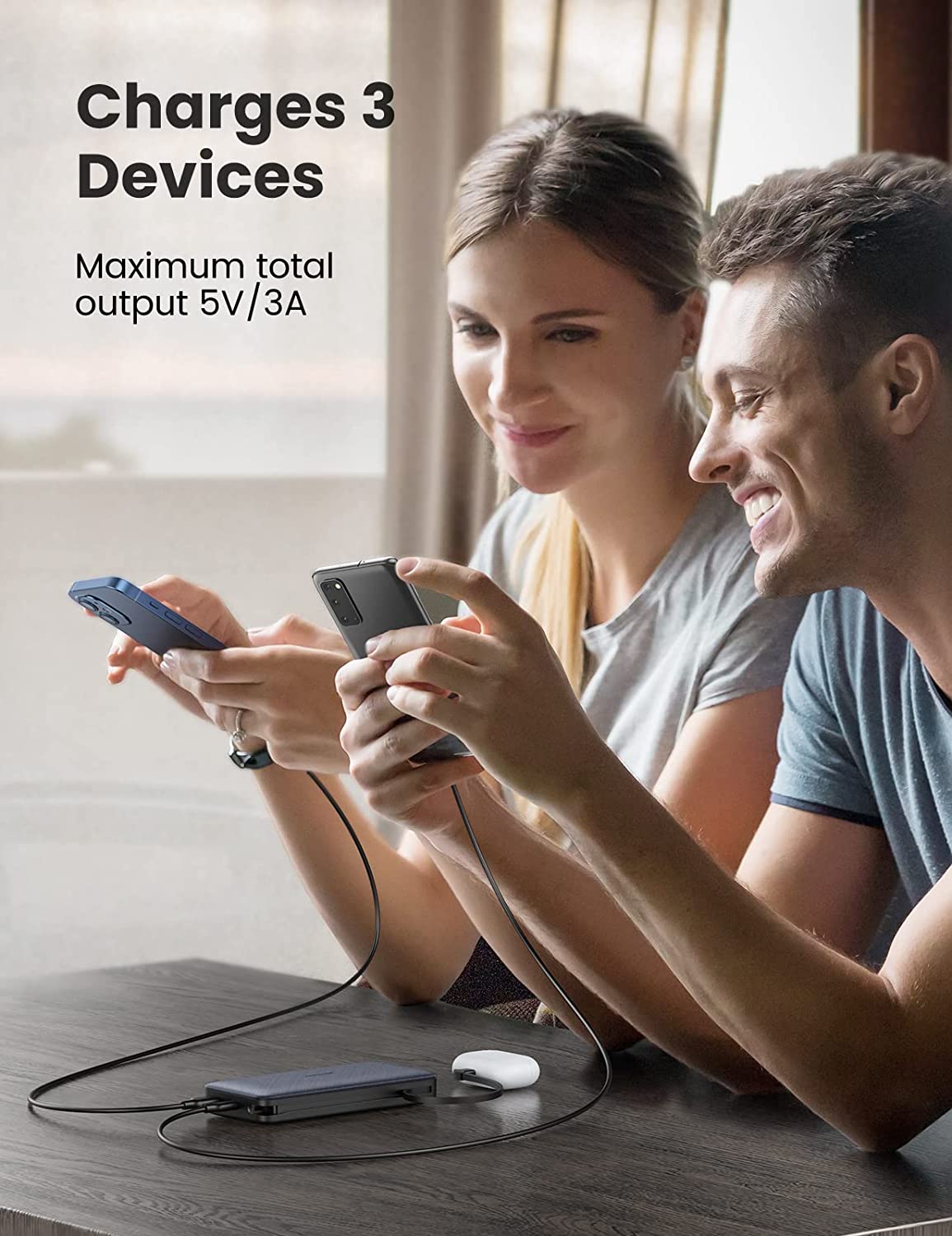 UGREEN Power Bank for iPhone with MFi Lightning Cable