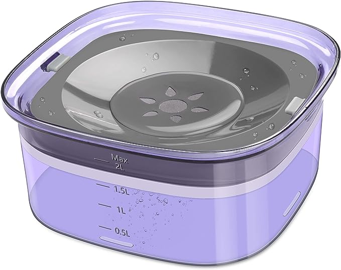 UPSKY 70oz Dog Water Bowl 2L No Spill Large Capacity Slow Feeder, Spill Proof Pet Water Dispenser Vehicle Carried Travel Drinking Water Bowl for Dogs, Cats