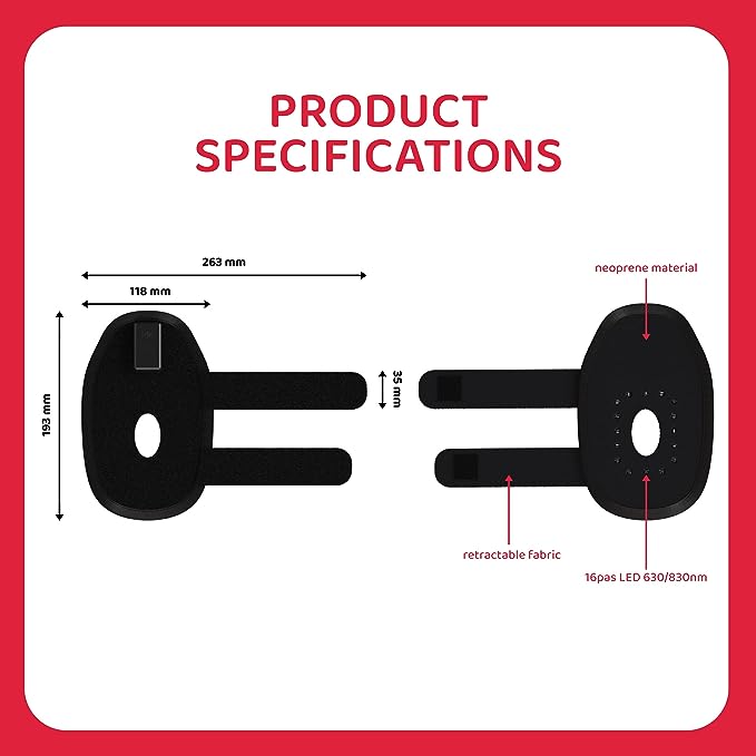 Healed LED Pet Remedy Wrap (Large) - Near Infrared & Red Light Therapy for Dogs, Cats & Rabbits I Non-Invasive Pain Relief for Stiffness, Immobility and Joint Pain I Pet Anxiety Relief - 12x24x5.5cm