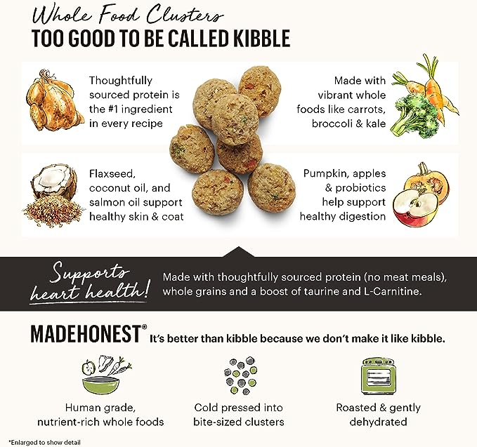 The Honest Kitchen Whole Food Clusters Small Breed Whole Grain Chicken Dry Dog Food, 10 lb Bag