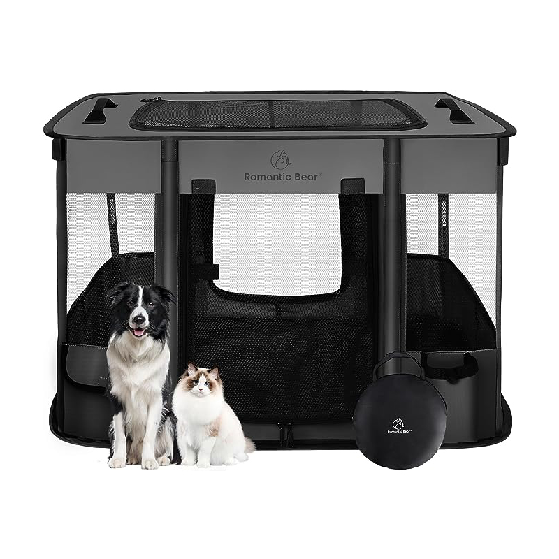 Dog Playpen,Pet Playpen, Foldable Dog Cat Playpens,Portable Exercise Kennel Tent, Water-Resistant Removable Shade Cover, Indoor Outdoor Travel Camping Use for Small Animals + Free Carrying Case