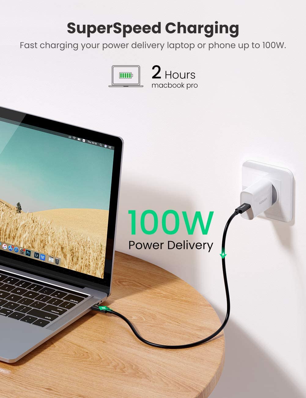 UGREEN Thunderbolt 3 Cable 40Gbps USB C to USB C Cable