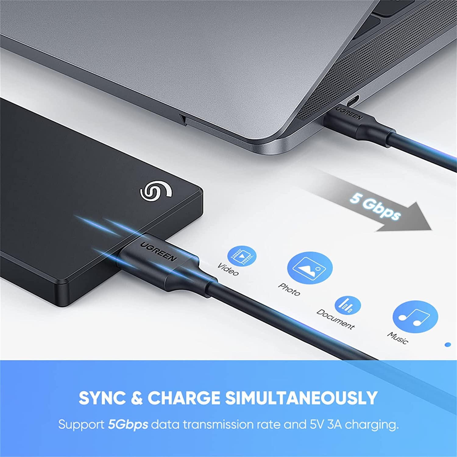 UGREEN USB C to USB 3.0 Micro B Cable