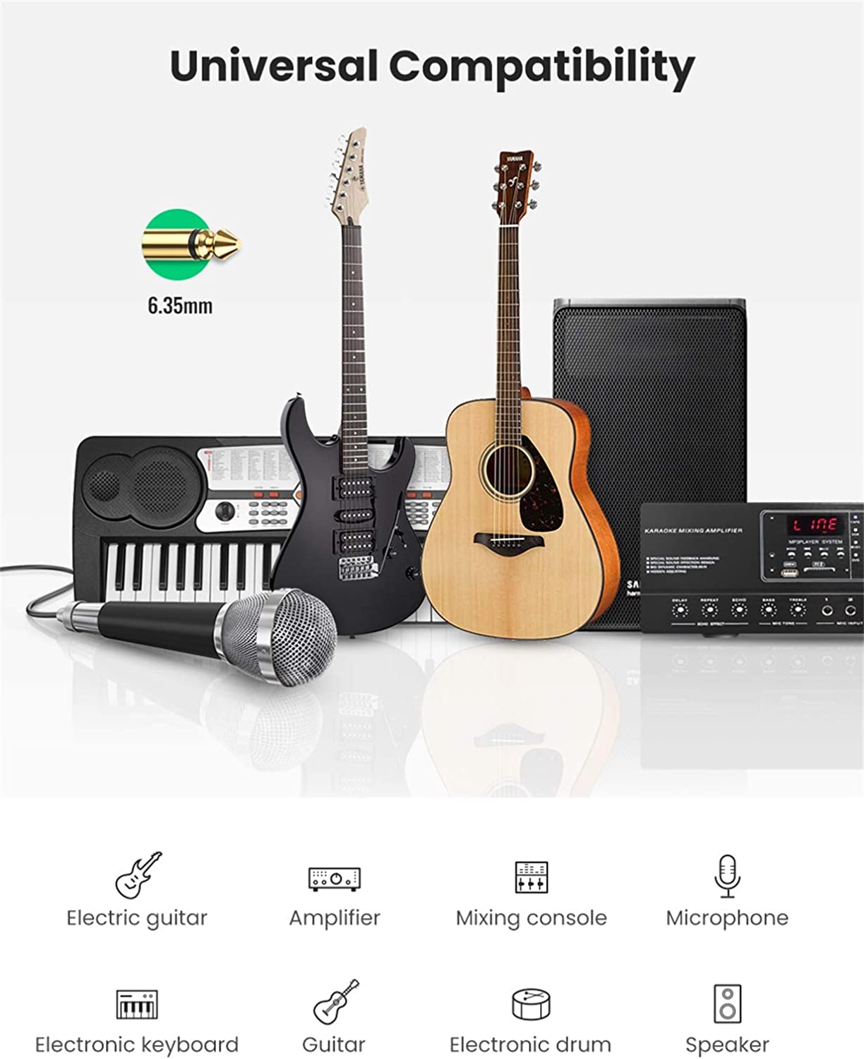 UGREEN 1/4 Inch Guitar Cable Instrument Cable