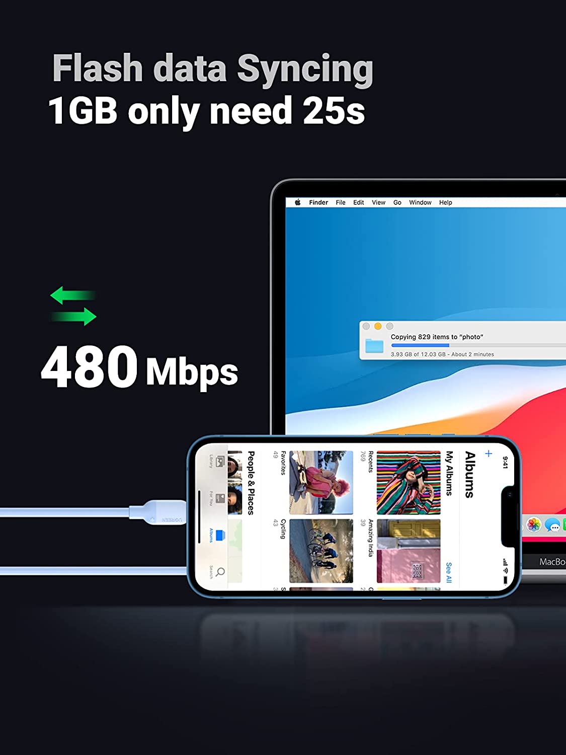 UGREEN USB C to Lightning Cable 3FT