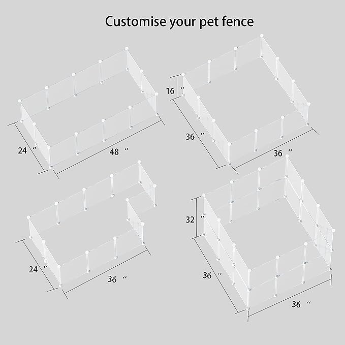 HOMICKER Pet Playpen Portable Small Animals Playpen, Pet Fence Yard Fence for Guinea Pigs, Bunny, Ferrets, Mice, Hamsters, Hedgehogs, Puppies, Turtles