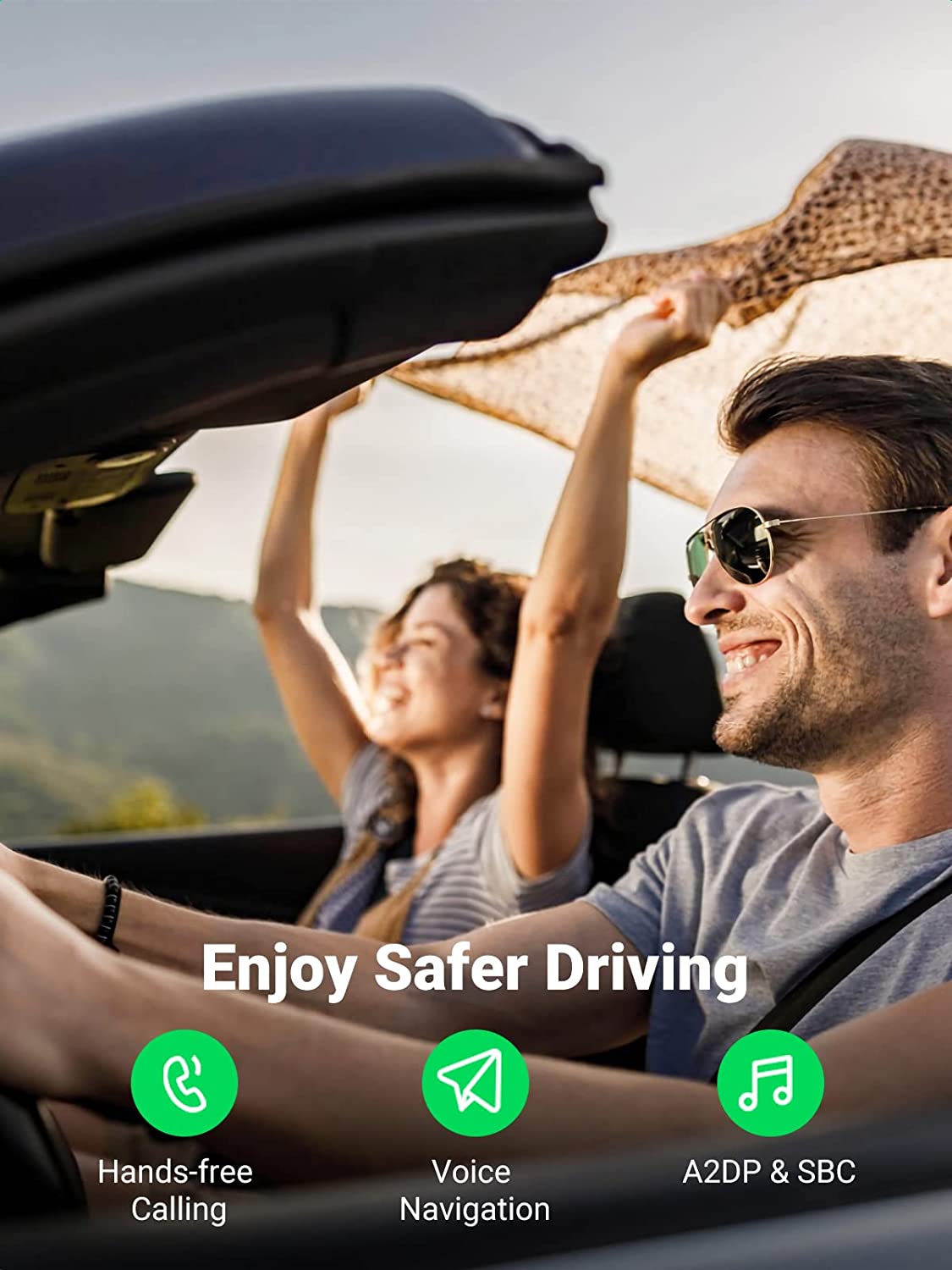 UGREEN Aux to Bluetooth 5.0 Adapter 3.5mm Bluetooth Receiver