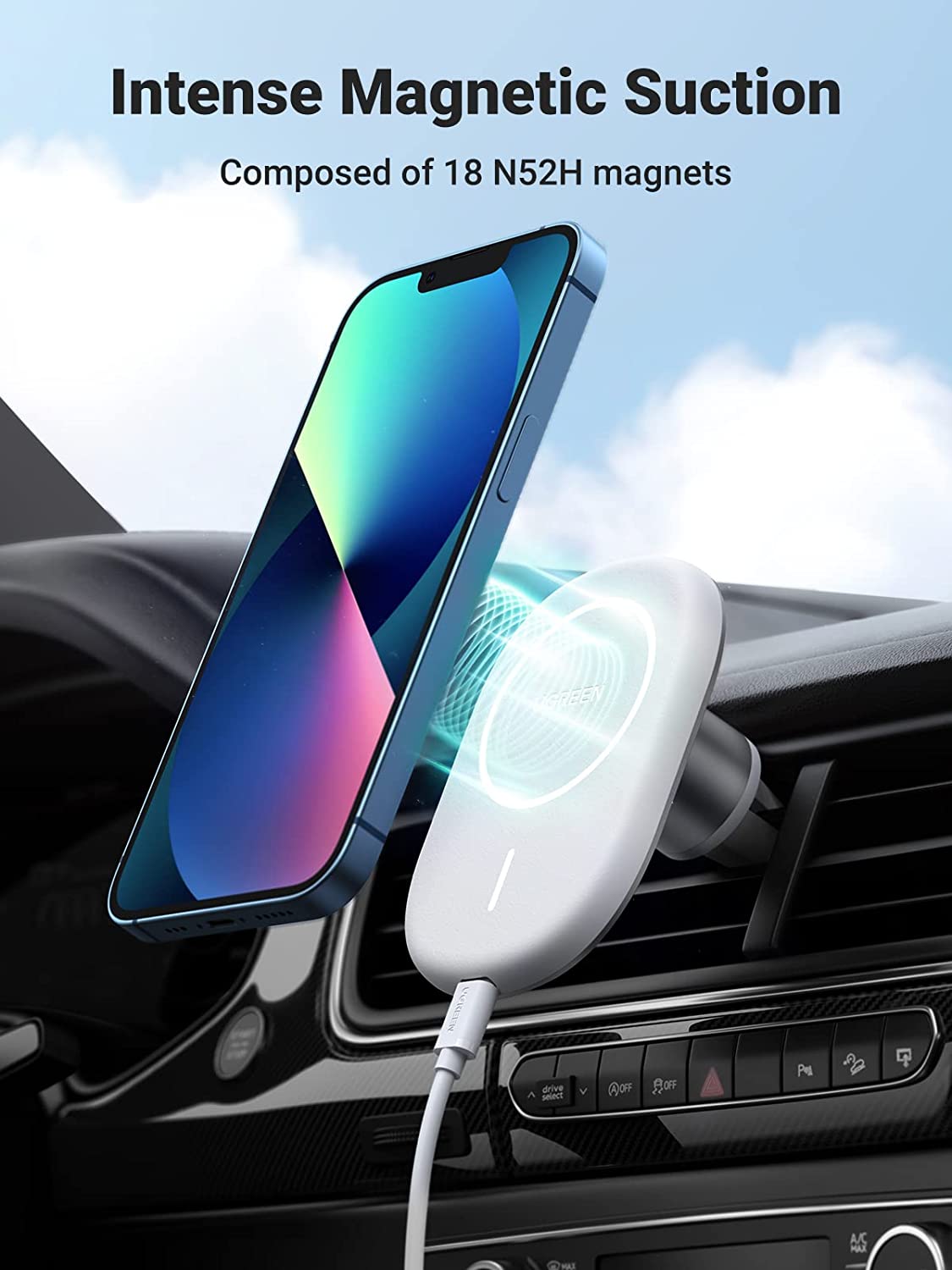 UGREEN Magnetic Wireless Car Charger