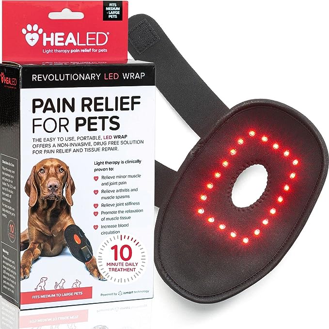 Healed LED Pet Remedy Wrap (Large) - Near Infrared & Red Light Therapy for Dogs, Cats & Rabbits I Non-Invasive Pain Relief for Stiffness, Immobility and Joint Pain I Pet Anxiety Relief - 12x24x5.5cm