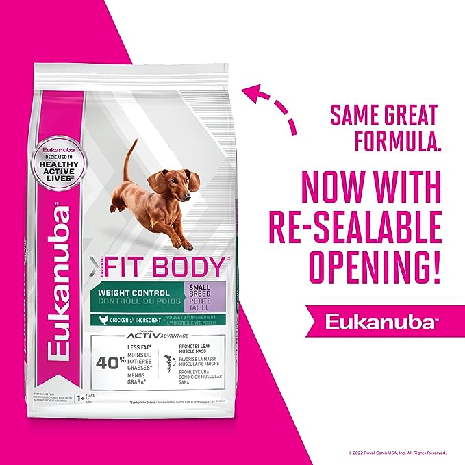 Eukanuba Fit Body Weight Control Small Breed Dry Dog Food, 4 lb. Bag