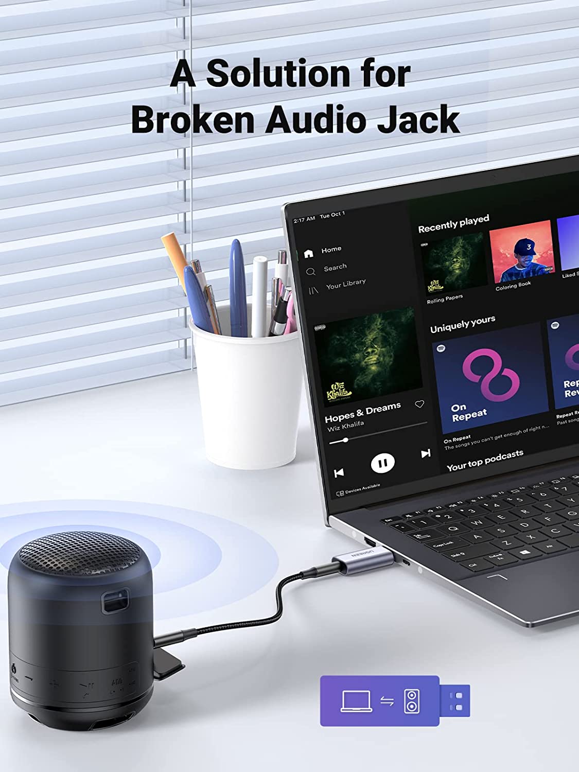 UGREEN USB to Audio Jack USB External Sound Card 3.5mm