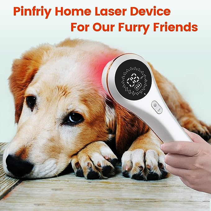 Cold Laser Men/Pet Light Therapy Device for Muscle and Joint Pain Relief (3 * 808nm+13 * 650nm) with Upgrade Magnetic Cover