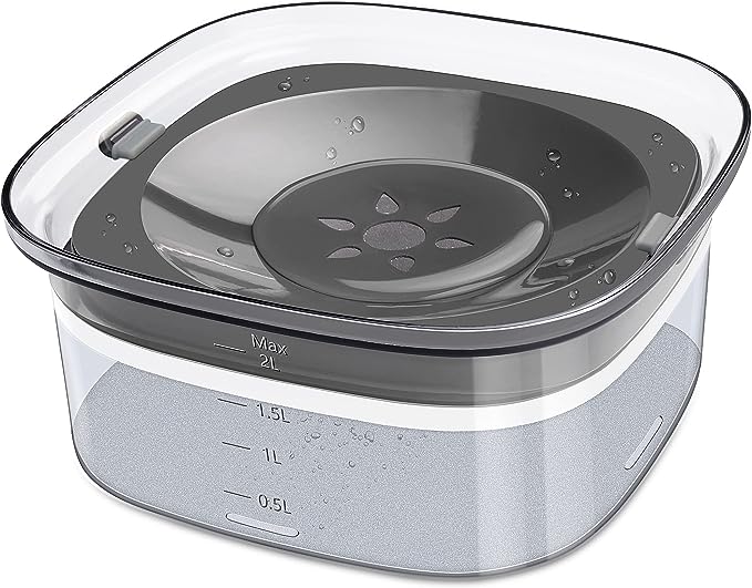 UPSKY 70oz Dog Water Bowl 2L No Spill Large Capacity Slow Feeder, Spill Proof Pet Water Dispenser Vehicle Carried Travel Drinking Water Bowl for Dogs, Cats