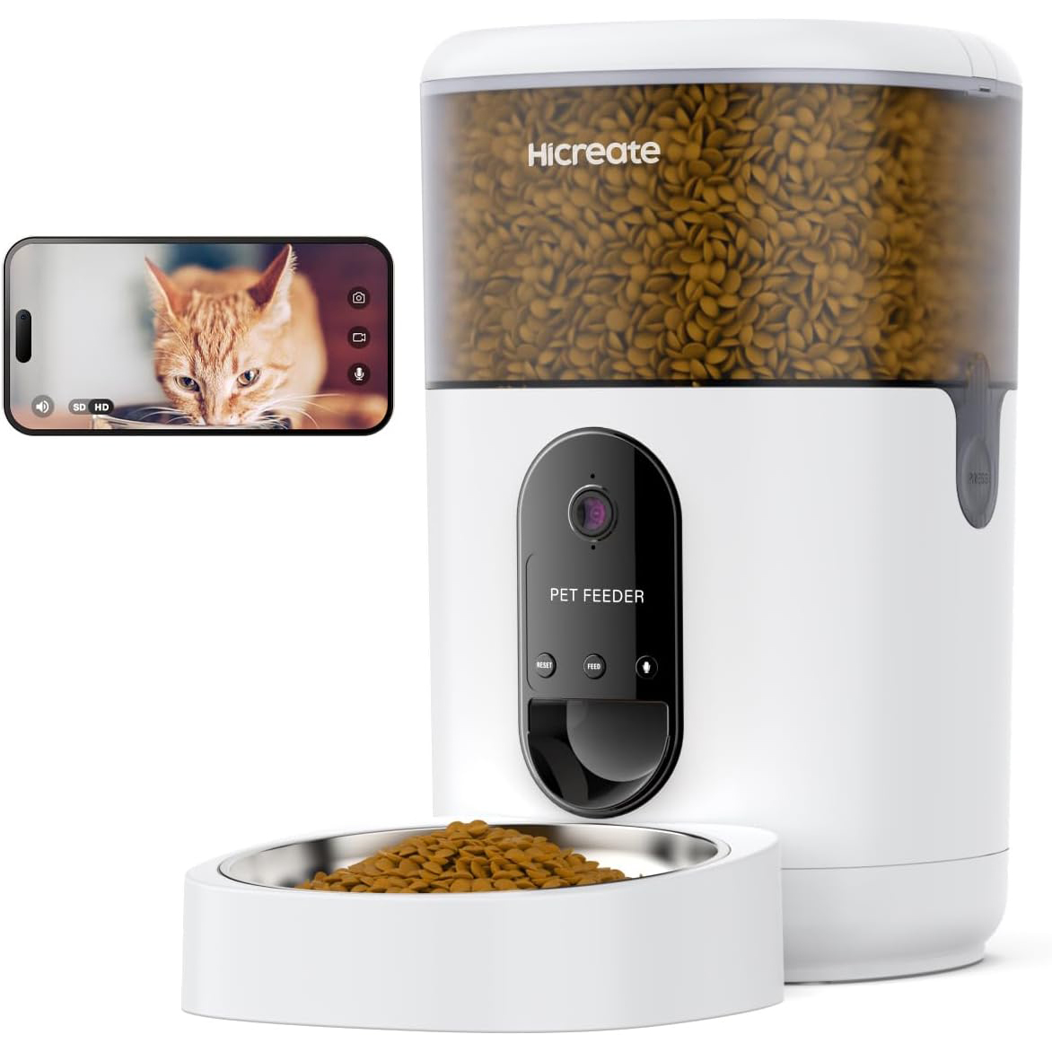 Hicreate Automatic Cat Food Dispenser with Camera