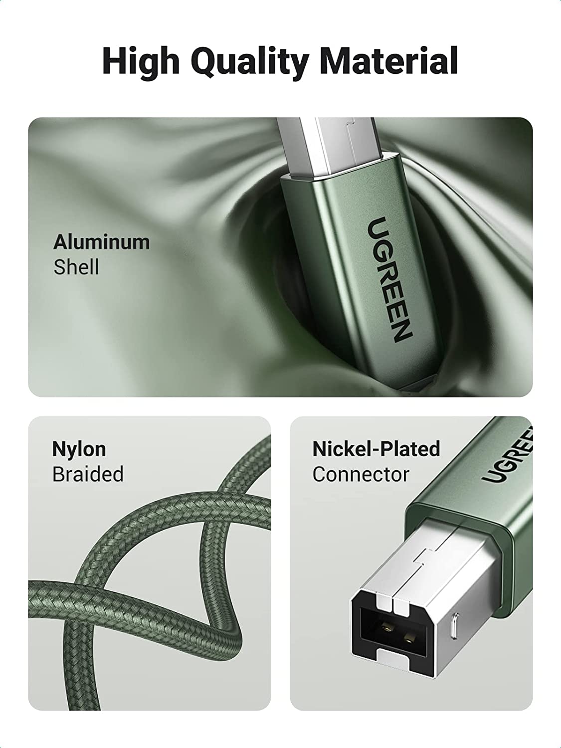 UGREEN Printer Cable, 6.6 FT USB A to B