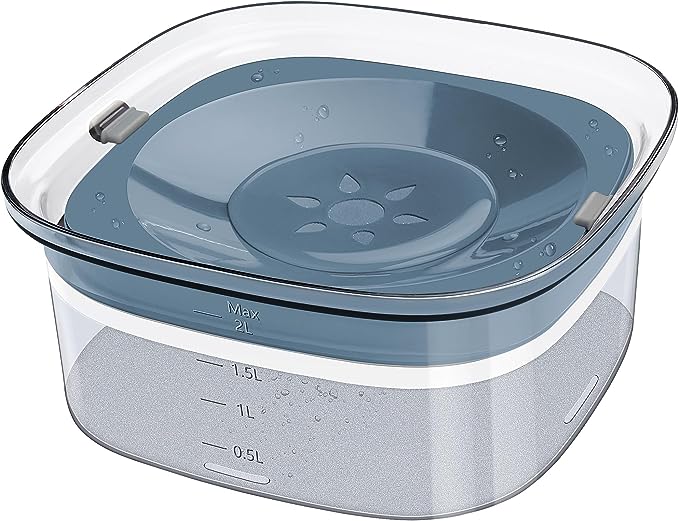 UPSKY 70oz Dog Water Bowl 2L No Spill Large Capacity Slow Feeder, Spill Proof Pet Water Dispenser Vehicle Carried Travel Drinking Water Bowl for Dogs, Cats