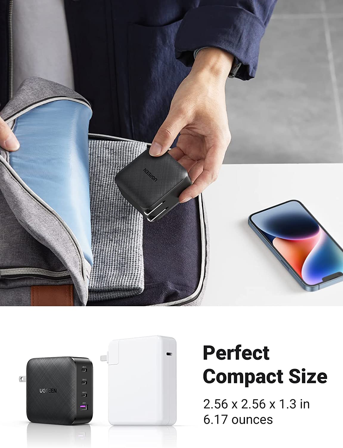 UGREEN 65W USB C Charger 4 Ports USB C Power Adapter