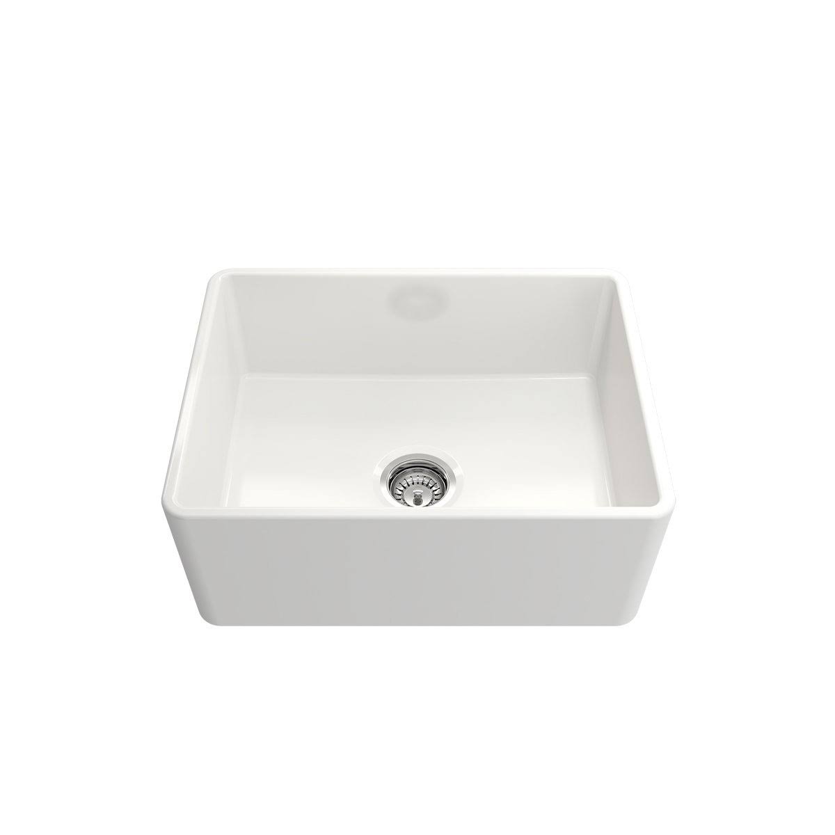BOCCHI Classico Farmhouse Apron Front Fireclay 24 in. Single Bowl Kitchen Sink with Bottom Grid