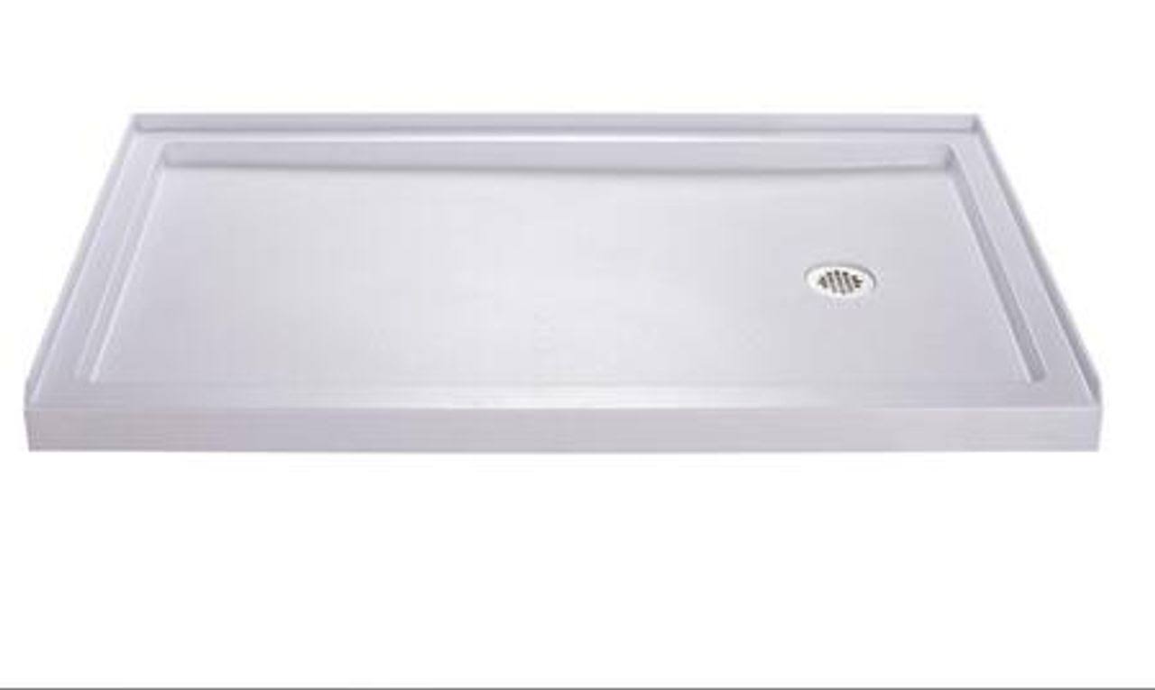 DreamLine Slimline 32 in. x 60 in. Single Threshold Shower Base, Right