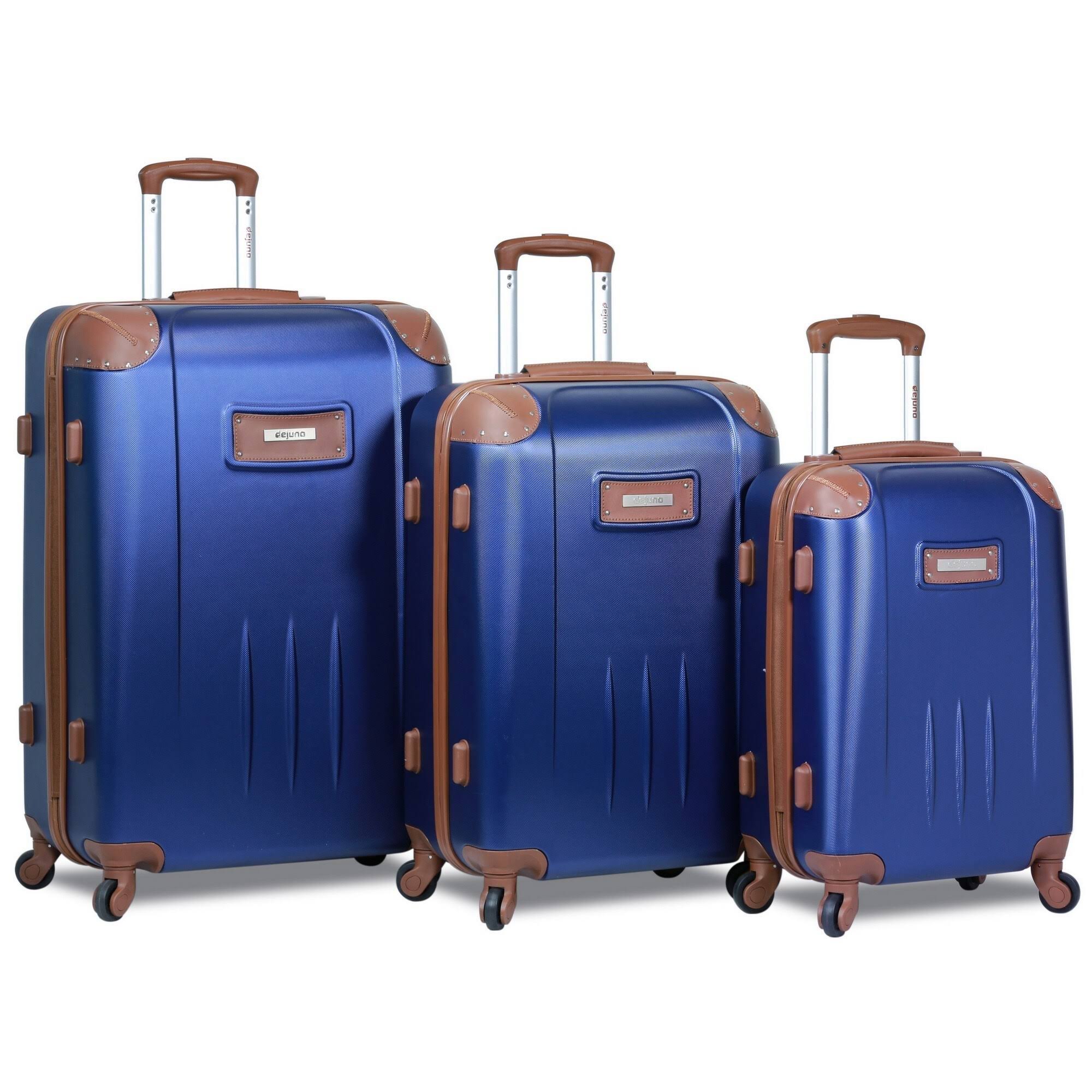 Dejuno Quest 3Piece Hardside Spinner Luggage Set with TSA Lock Navy