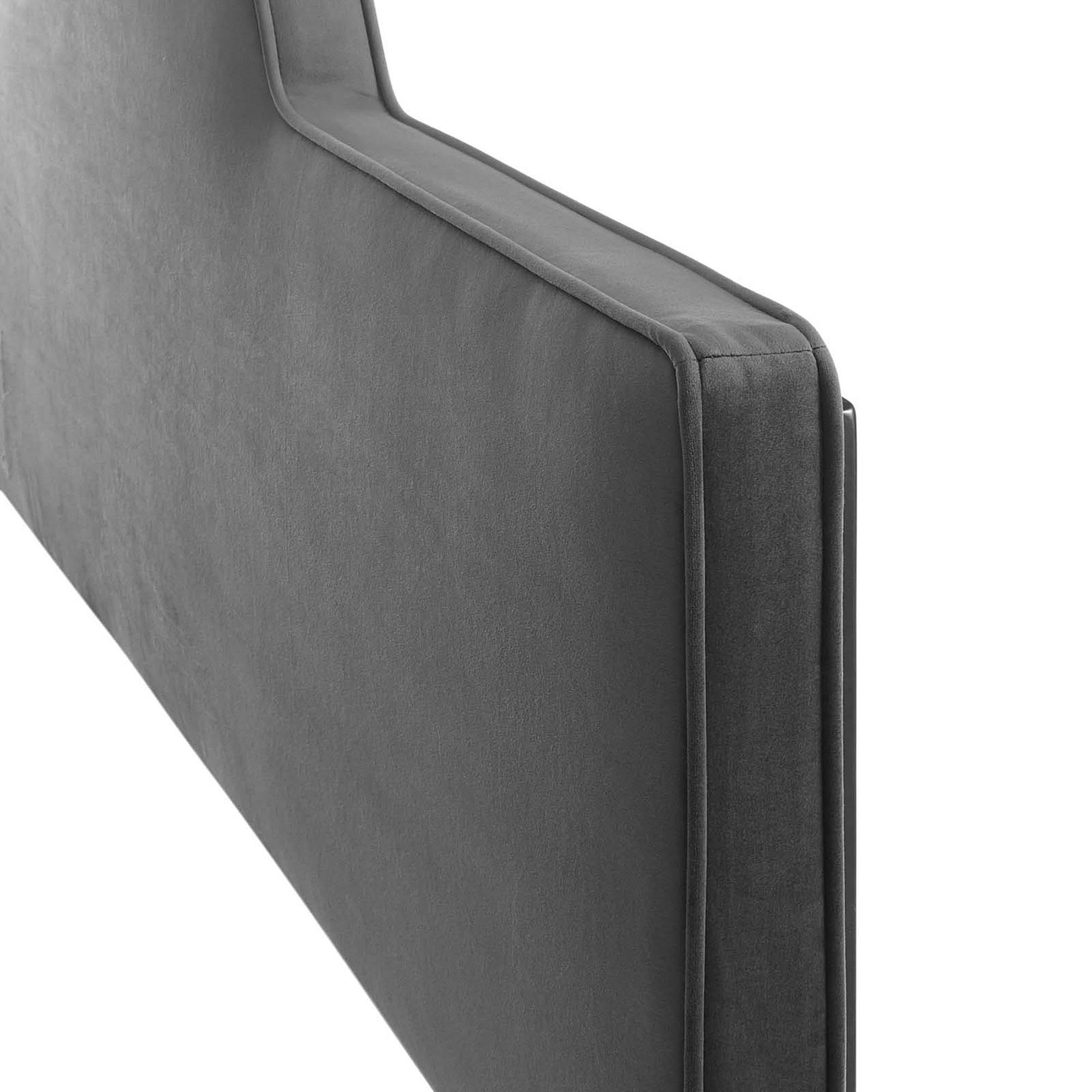 Livingston Arched Charcoal Velvet Upholstered King/California King Size