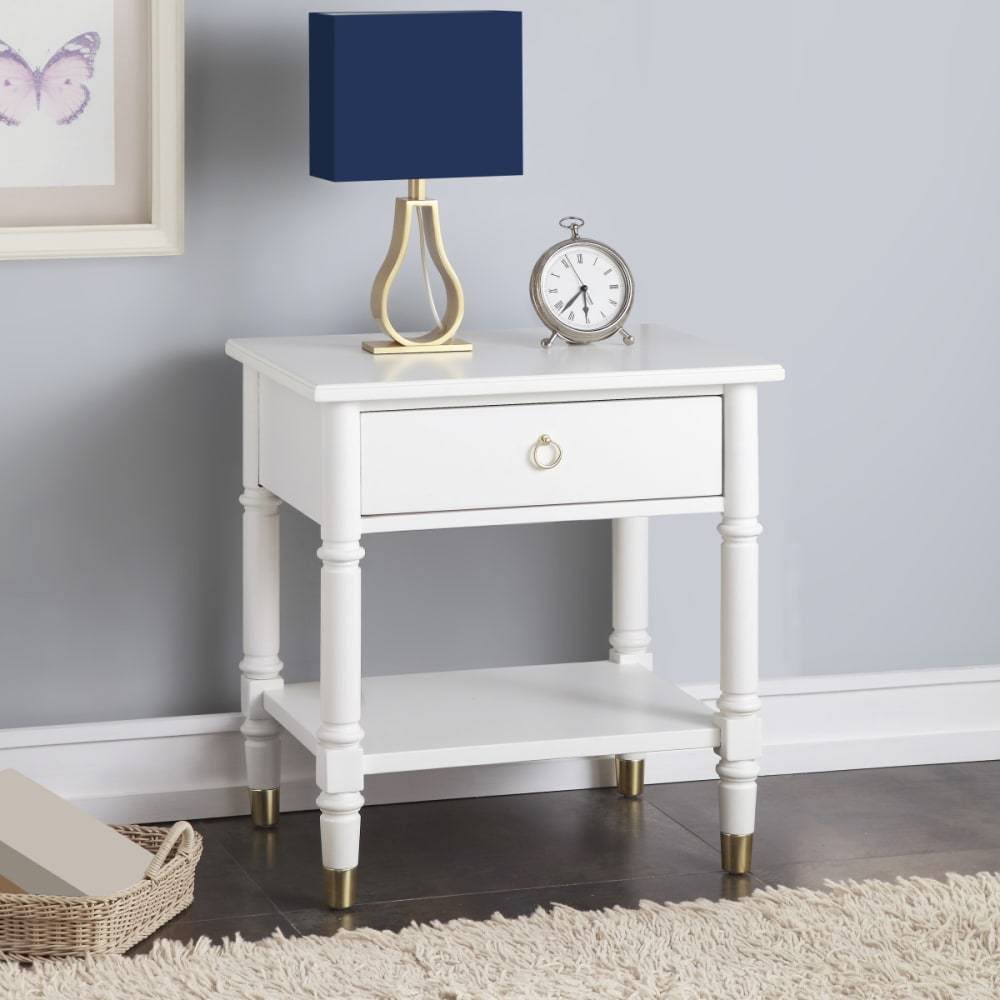 Comfort Pointe 8191050 Jillian White One Drawer Nightstand HJ03