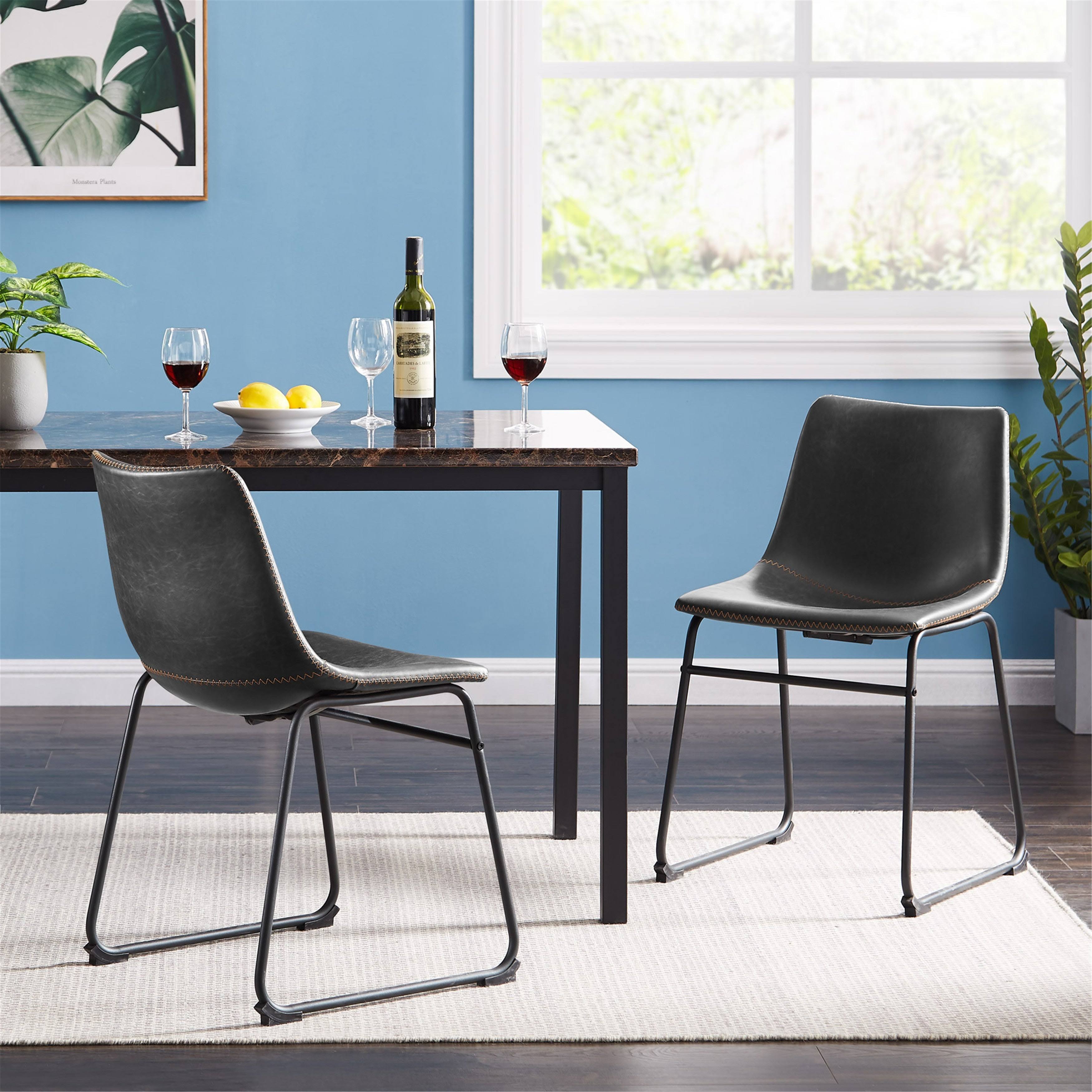 Tribesigns 18'' H CounterHeight Stools, PU Leather Industrial Bar