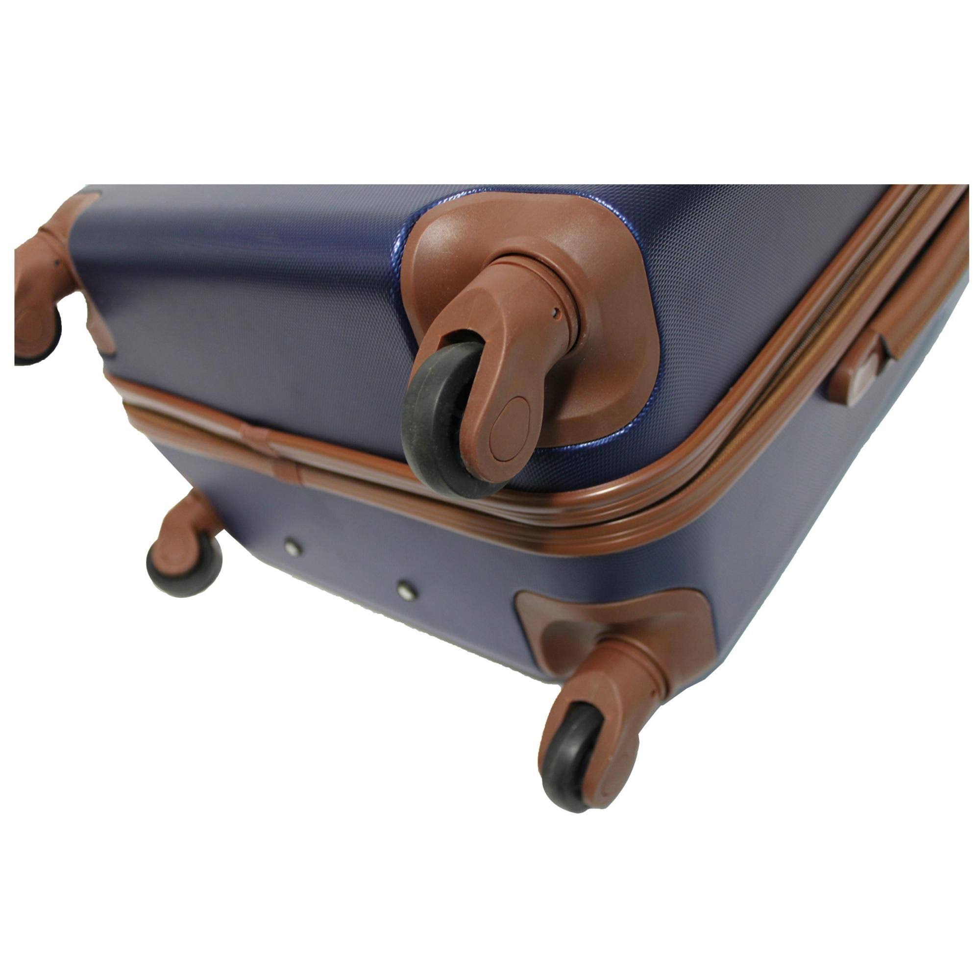 Dejuno Quest 3Piece Hardside Spinner Luggage Set with TSA Lock Navy