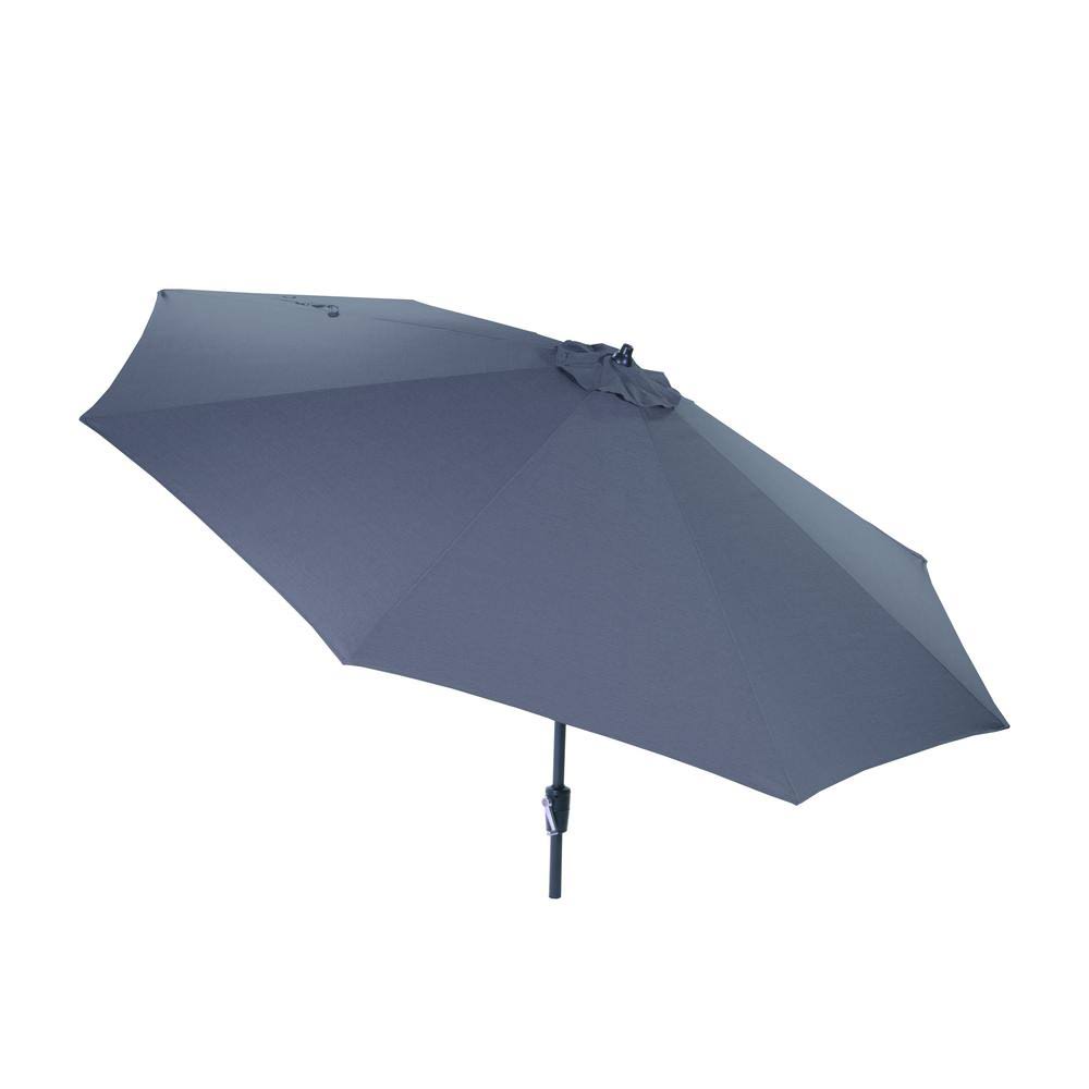 Hampton Bay 10 ft. Aluminum Market Patio Umbrella in Sunbrella Spectrum Denim with Auto Tilt HJ03