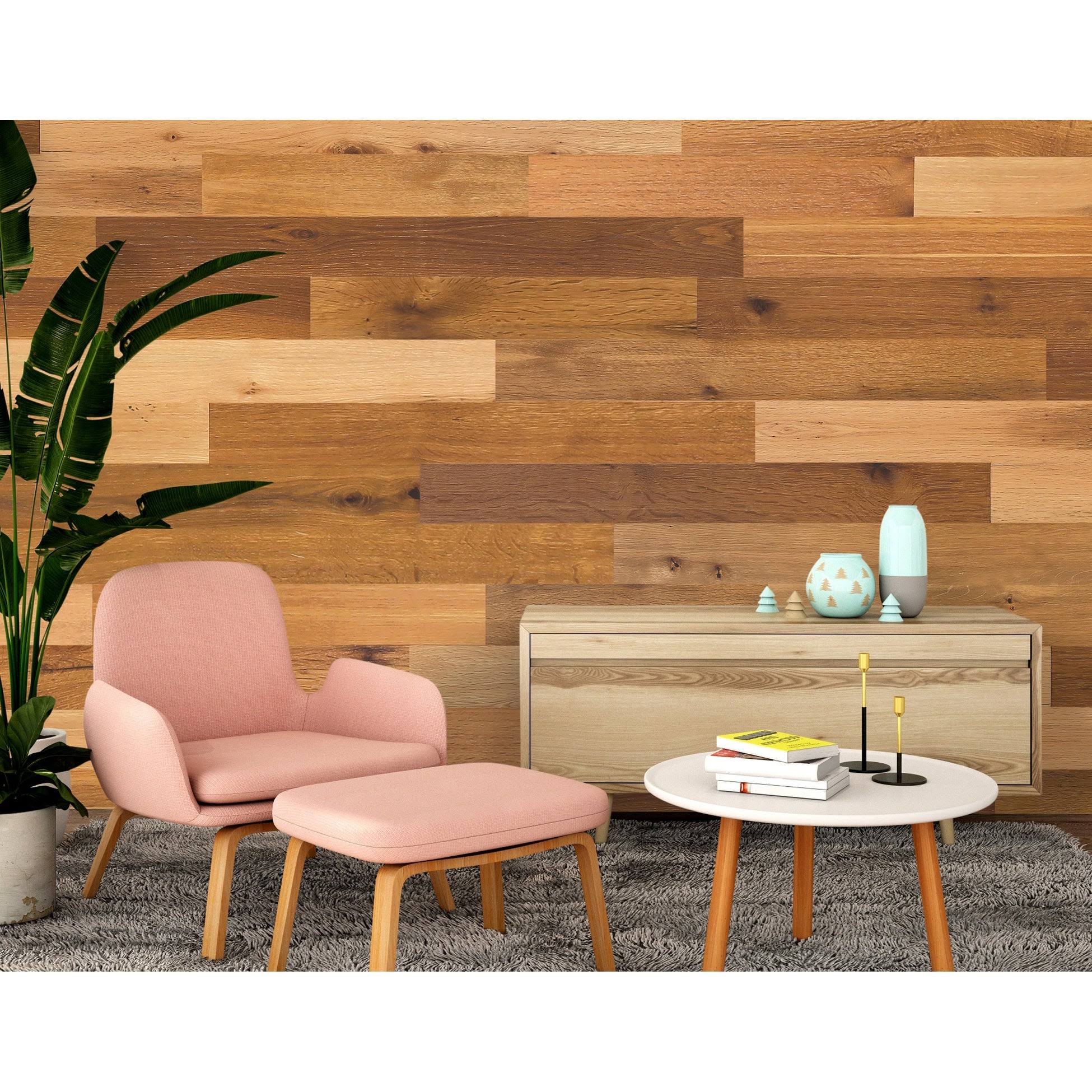 Sample Peel and Stick Engineered Wood Wall Paneling Novogratz Finish