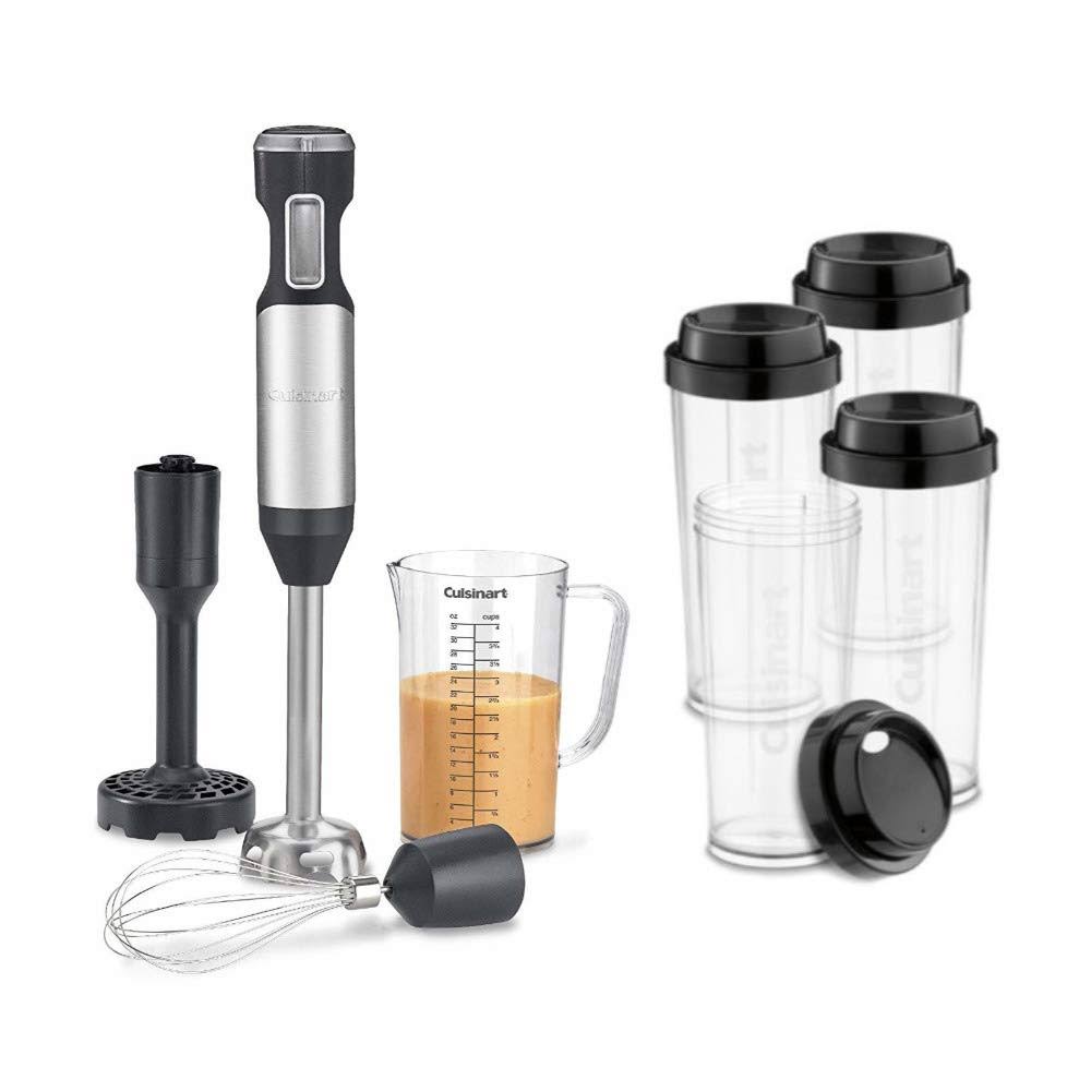 Cuisinart CSB750H Hurricane Series Hand Blender with Four Travel Cups