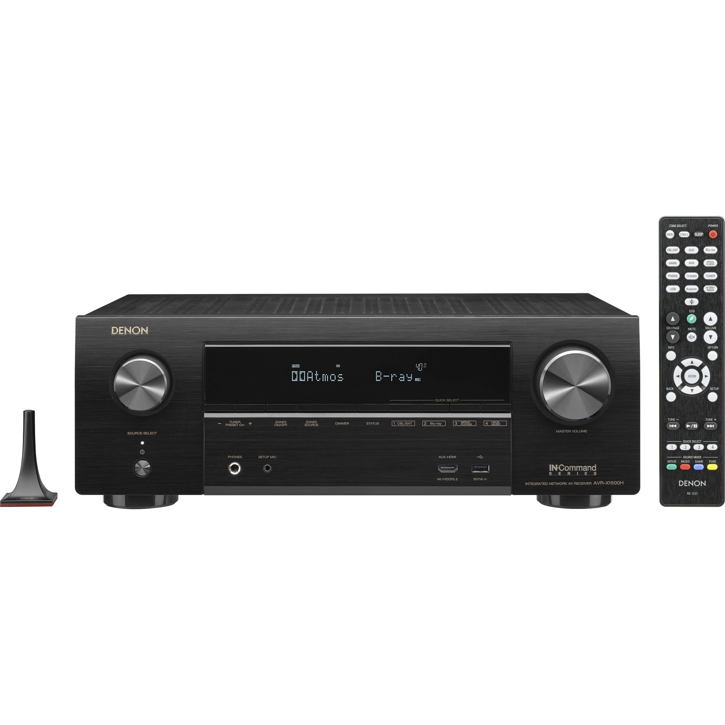 Denon IN-Command Series AVR-X1500H 7.2 Channel AV Network Receiver ...