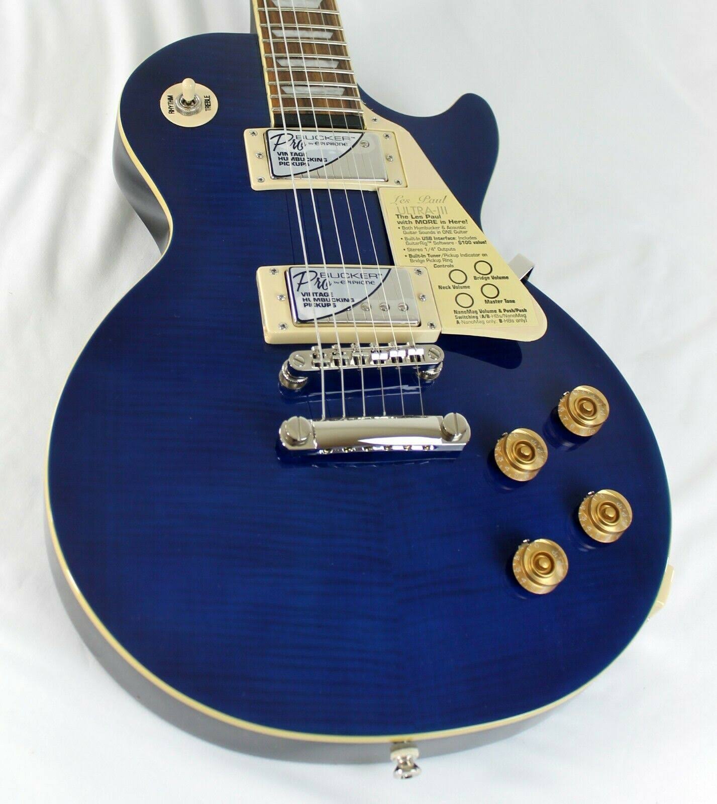 Epiphone Les Paul Ultra III Electric Guitar Midnight Sapphire aiept