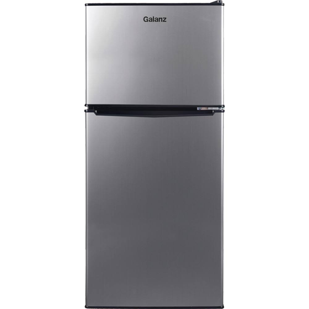 Galanz 7.6 Cu. ft. Dual Door Stainless Steel Refrigerator with Freezer