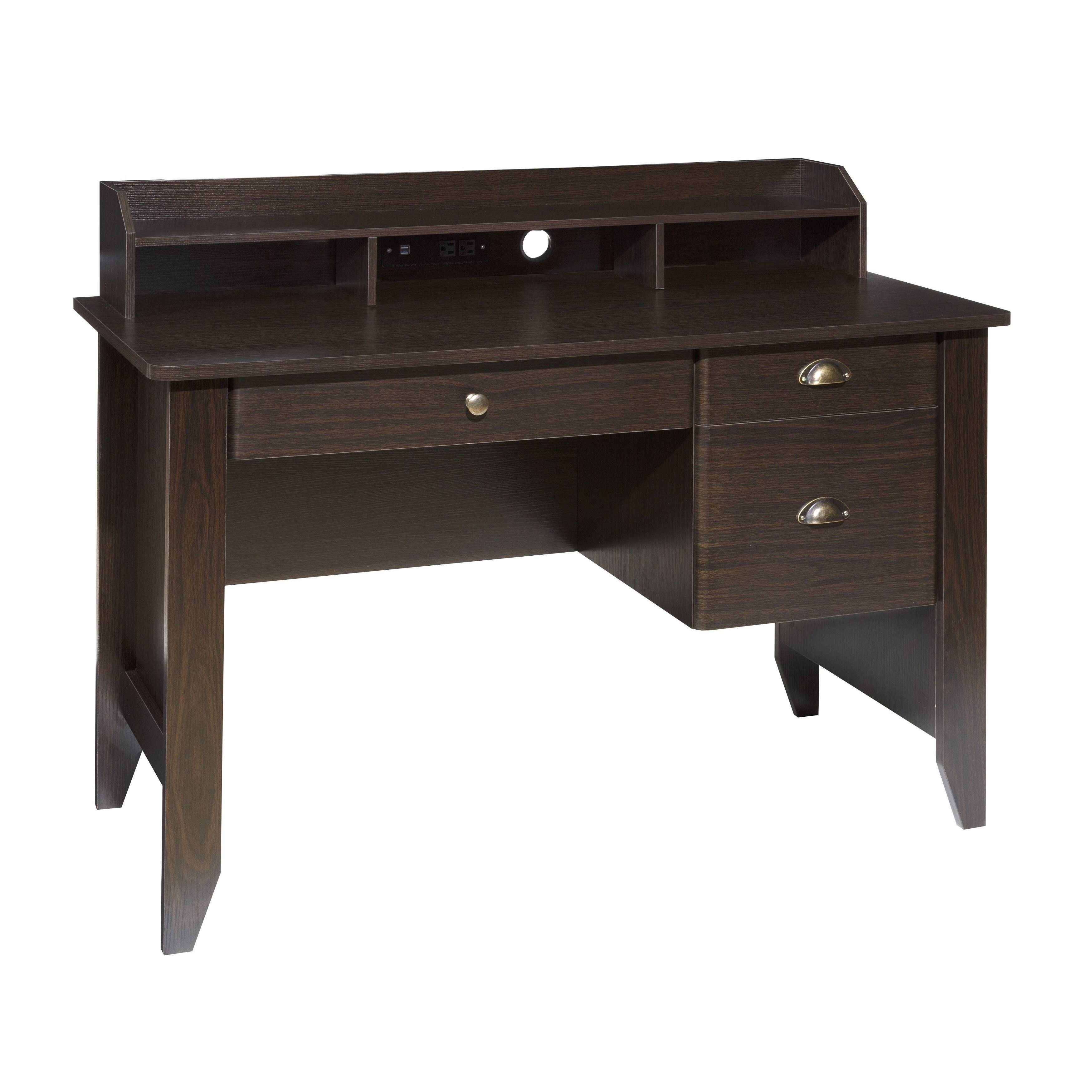 OneSpace Eleanor Executive Desk with Hutch Classic Oak hsz004