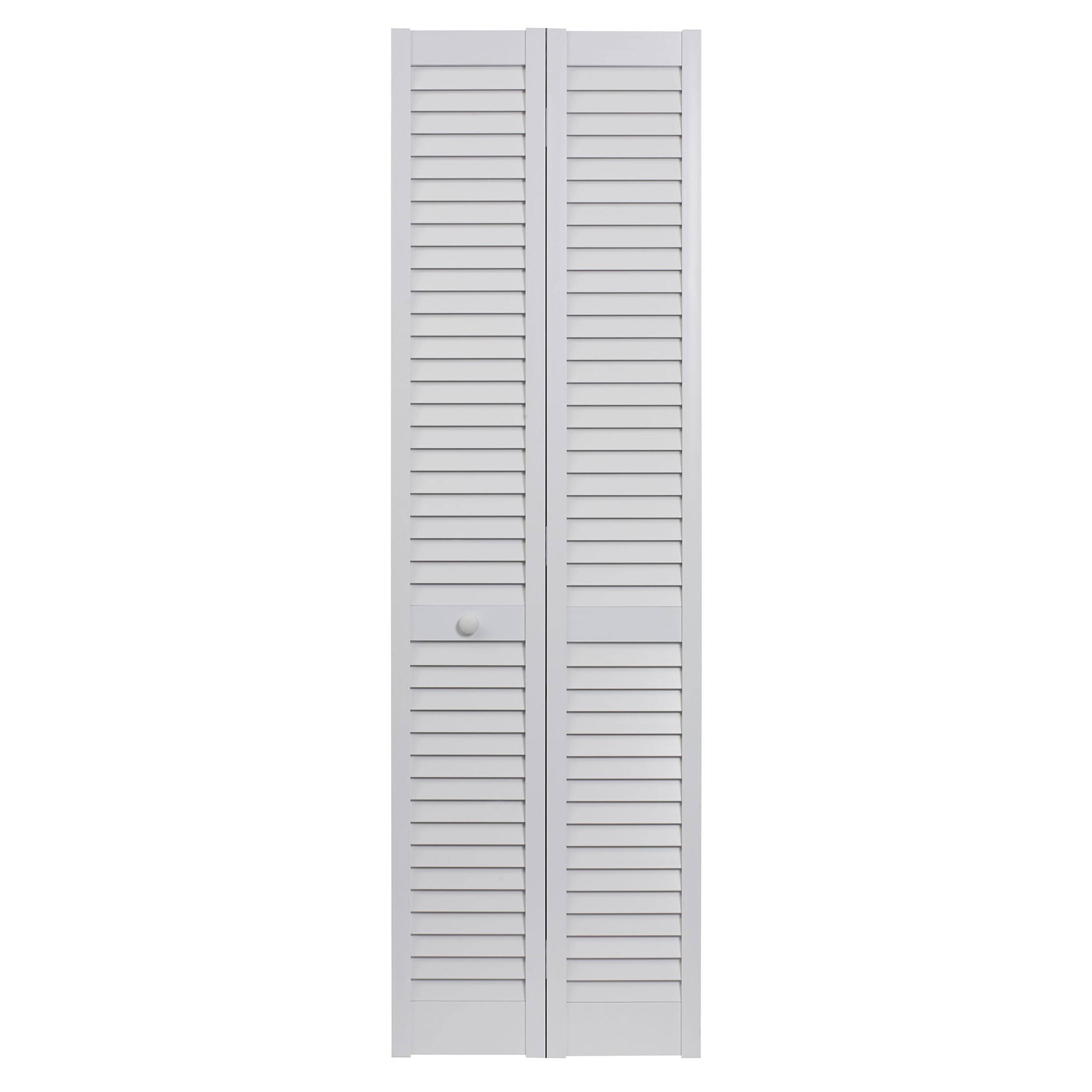 Pinecroft Seabrooke 30-in X 80-in White PVC Louvered Bifold Door - Hsz004