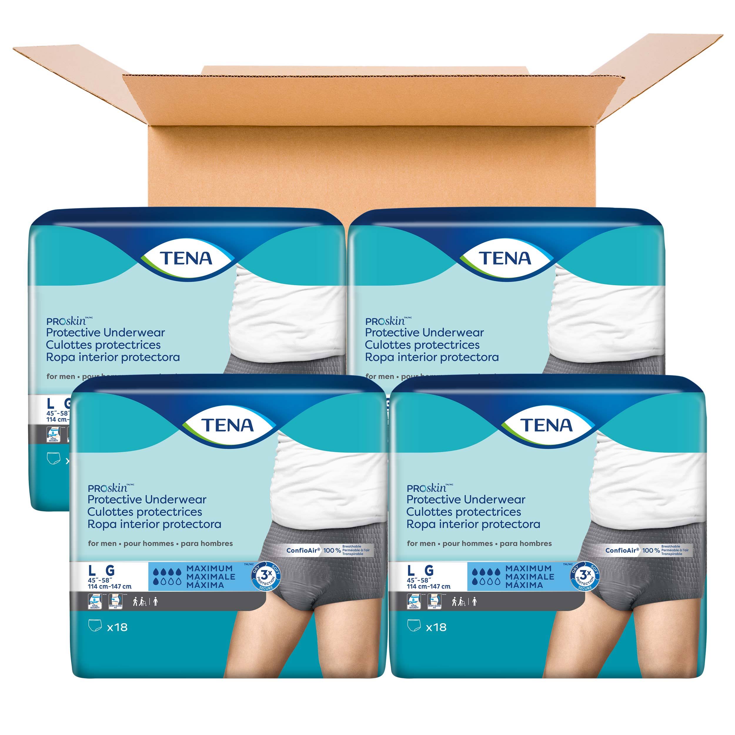 🔥tena Proskin Maximum Absorbency Incontinence Underwear For Men Large 72 Count Ct 03 S 1416