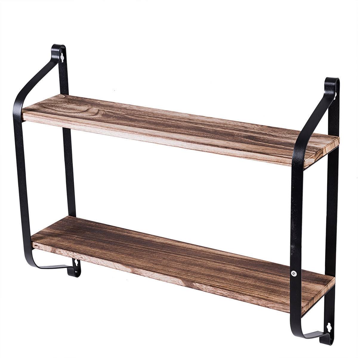 🔥2-Tier Rustic Wall Mounted Floating Shelf Multi-Purpose Storage - CT-03-s